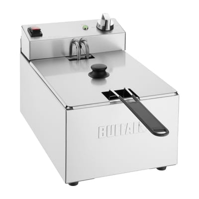 Buffalo Elektrische Friteuse 5 Liter - RVS - Frituurpan incl. Mand en Deksel - Overhittingsbeveiliging