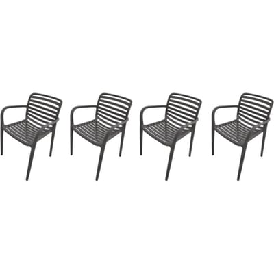 Garden Impressions Nantes tuinstoelen set van 4 – antraciet