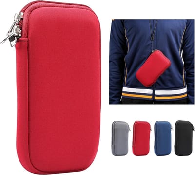 SnelShoppen - Mobiele Telefoon Pouch met Halsband, Universele 6.7 inch Telefoonhoes, Creditcard Sleuf, Neopreen Schoudertas voor Mannen, Beschermende
