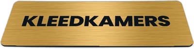 Deurbordje Goud-look met tekst kleedkamers - Formaat 150 x 50 mm x 1,6 mm - Zelfklevend | Luxe uitstraling | Geborstelde Gouden toplaag | Gratis Verzending | Decoporta