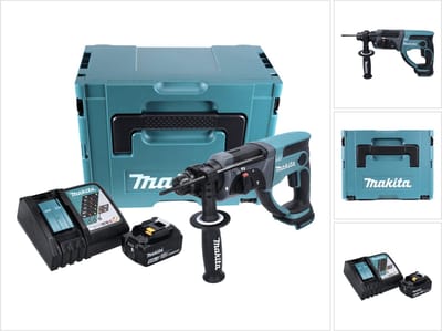 Makita DHR 202 RT1J accu combihamer 18 V 2,0 J SDS Plus + 1x accu 5,0 Ah + oplader + Makpac