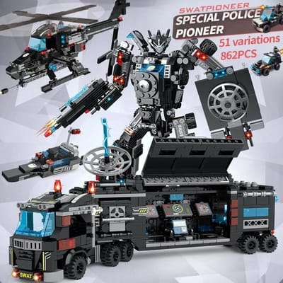 Hoge Kwaliteit Super Hoge Kwaliteit Held Hoge Kwaliteit Mecha Hoge Kwaliteit Gebouw Hoge Kwaliteit Blokken 6In1 Hoge Kwaliteit Transformerende Mechanische machine