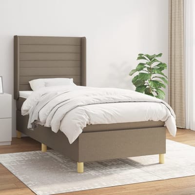 vidaXL - Boxspring - met - matras - stof - taupe - 80x200 - cm