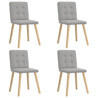 vidaXL Eetkamerstoelen 4 st stof wolk grijs