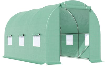 4goodz Outsunny tunnelserre foliekas met gaasplastic 445xx190 cm