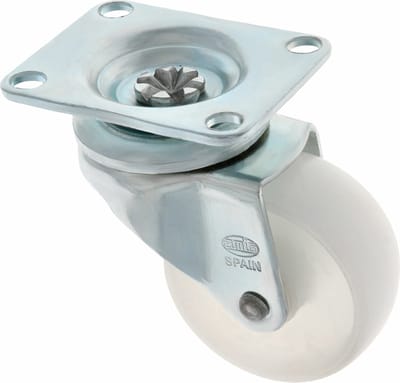 AMIG zwenkwiel/transportwiel - D60mm - polyamide - 60kg draagvermogen - wit