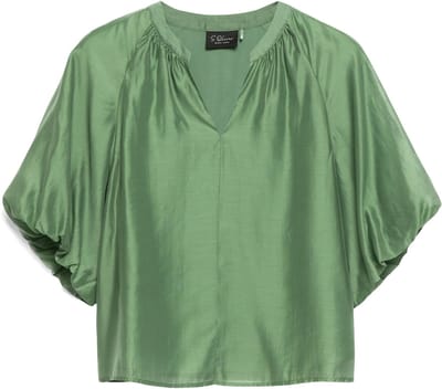 s.Oliver - female - Blouse van viscosemix in een losse pasvorm met pofmouwen