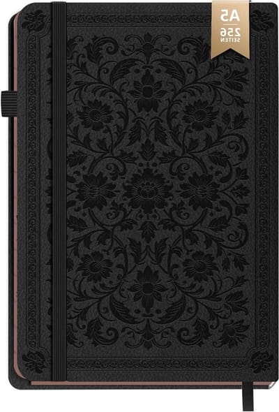 Notitieboek in zwart voor klassiek schrijven met lijnen, ideaal voor school en kantoorgebruik
