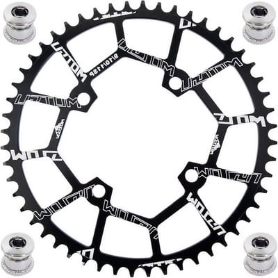 32T 34T 36T 38T 40T 42T 44T 46T 48T 50T 52T Kettingblad 104BCD Ronde Ovale Narrow Wide Enkel Voor 8 9 10 11 Versnellingen Mountainbike Racefiets MTB BMX (Zwart, 40T)