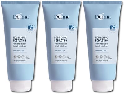 Derma Family Bodylotion - 3 x 350 ml - Parfumvrij - voor Droge en Gevoelige huid - AllergyCertified