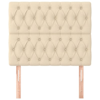 vidaXL - Hoofdbord - crème - 100x7x118/128 - cm - stof