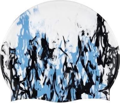 BECO Badmuts - Unisex - Siliconen - Motief - Wit/blauw/zwart