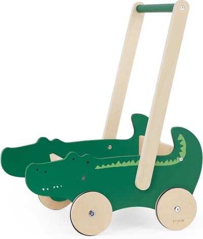Trixie Houten Loopwagen - Mr. Crocodile - Babywalker - Kinder speelgoed - Loopkar vanaf 1,5 jaar - Voor Jongens en Meisjes – FSC® Hout