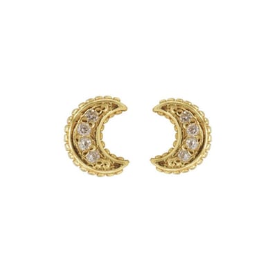 Karma Oorbellen Zirconia Moon Goud