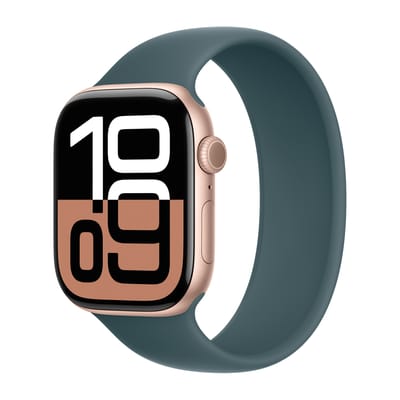 Siliconen solobandje voor de Apple Watch | 44/45/46/49 mm - Maat 1 - Lake Green