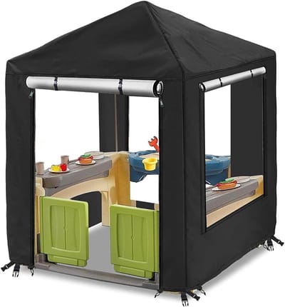 Speelhuis Hoes - Buiten Beschermhoes - Speelhuis Beschermen - Volledig Waterdicht - 56x56x60 Inch - Zwart