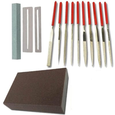 Rvs Gitaar Fret Polijsten File Kit Fret Polijsten Bescherming Pakking Slijpsteen Gitaar Repareren Tool Muziekinstrument DIY Set veelkleurig