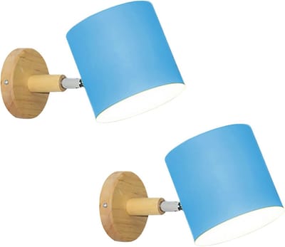 Verstelbare Wandlampen E27 Set van 2 voor Binnen - Houten en Metalen Design voor Kinderkamer, Kantoor en Woonkamer