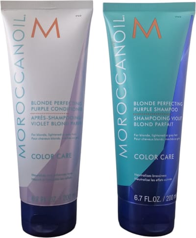 Moroccanoil Blonde Perfecting Purple Due Shampoo 200ml + Conditioner 200ml