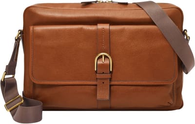 FOSSIL Business tas Schoudertas Camden Messenger Medium Brown Bruine