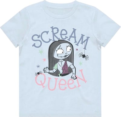 Disney The Nightmare Before Christmas - Scream Queen Kinder T-shirt - Kids tm 4 jaar - Blauw