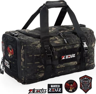 ZEUZ Sporttas Dames & Heren voor Fitness & CrossFit – Sportzak & Sport Tas – Schoudertas – Gym Duffel Bag – Reistas & Weekendtas – 40 Liter - Camouflage