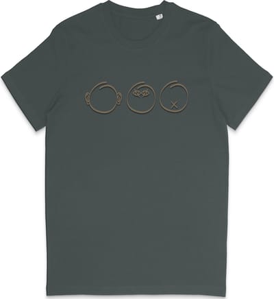 Grappig T Shirt Dames en Heren - Horen Zien en Zwijgen - Grijs - XS