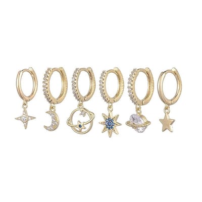 Aramat Jewels | Oorringen | Oorbellen setje oorringen sterren | | | |12mm | | | Verkleurd niet
