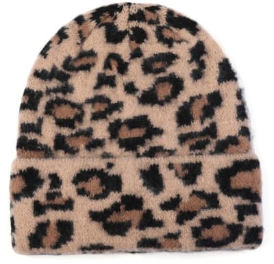 Luipaard winter muts- Camel