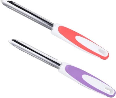 Courgette Corer: 2 Stuks Roestvrijstalen Fruit Corer Remover Gereedschap - Keukenaccessoires - Oranje en Paars