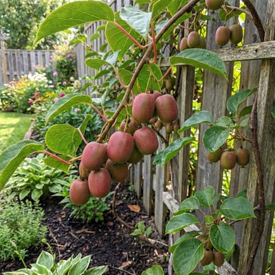 Bloomique - Set van 2 - Actinidia Arguta Issai 'Ken's Red' - Rode Kiwibes - Fruitplanten - Tuinplanten - Winterhard - Hoogte 50-70 cm - Pot 15 cm