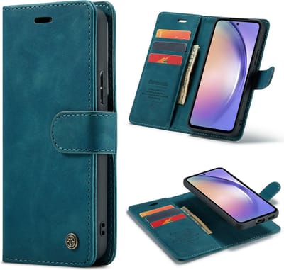 Casemania Hoesje Geschikt voor Samsung Galaxy A13 4G/ A13 5G - Emerald Green - 2 in 1 Magnetic Book Case