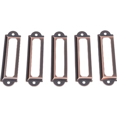 100 pièces Cadres Porte-Étiquettes et 200 pièces Vis Porte-Cartes Tiroir Vintage pour Boîte à Bijoux Armoire Couleur Laiton Antique gray