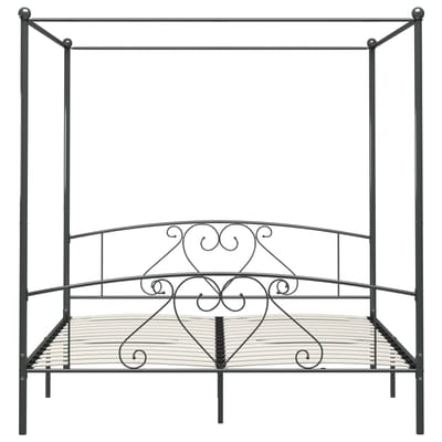 vidaXL - Hemelbedframe - metaal - grijs - 180x200 - cm