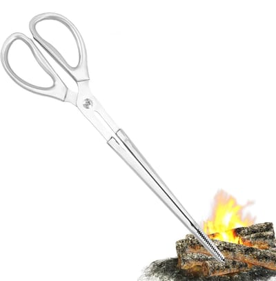 Brandhout Tang - Houtgrijper - Kampvuur Beheer - Roestvrij staal - 38.5 cm - Multicolor