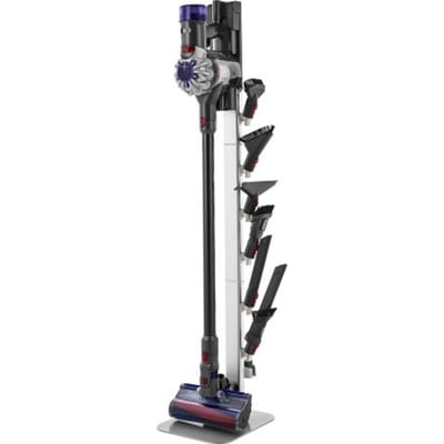 VEVOR Stofzuigerstandaard 126 cm, compatibel met Dyson G5 V15 V12 V11 V10 V8 V7 V6 Serie Staande Stofzuigers & Accessoires, Vloerstandaard, Houder met 6 Haken & Antislip Voetjes, Zilver