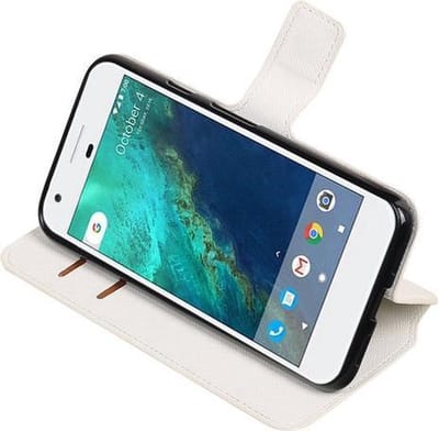 Wit Google Pixel XL TPU wallet case booktype hoesje HM Book