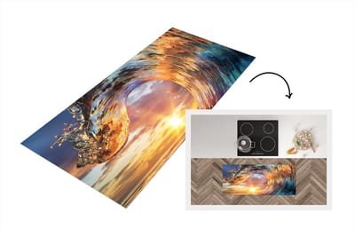 Keukenloper - Loper keuken - Zee - Zon - Kleuren - 120x50 cm - Keukenloper vinyl