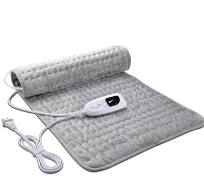GELLDG Elektrische deken - Elektrische deken met automatische uitschakeling en 6 temperatuurinstellingen - Geschikt voor rug, nek, schouders en buik - Machinewasbaar - Grijs - 30 x 60 cm