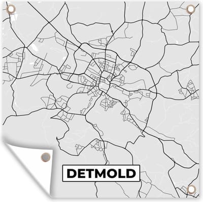 Tuin poster Detmold - Kaart - Stadskaart - Plattegrond - Duitsland - 200x200 cm - Tuindoek