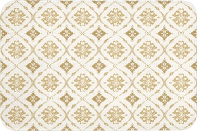 Badmat 90x60 cm - Antislip - Ornament - Klassiek - Goud - Badmatten voor badkamer - Badkamermat - Douchemat - Badkamer mat