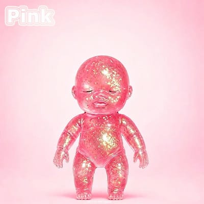 Anti-Stress Knijp Schattig Speeltje Baby Vorm Stressverlichtend Speeltje Glanzend Squishy Baby Rekbaar Langzaam Rijzend Speeltje Voor Vrienden Cadeau Nieuw roze
