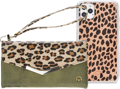 iPhone 13 Mini Clutch Case hoesje - Mobilize - Luipaard Groen - Kunstleer