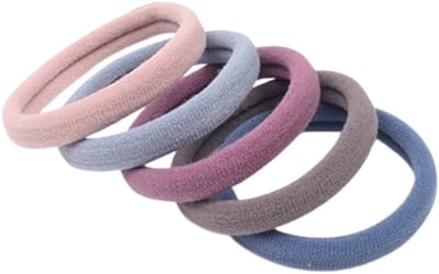 Set van 5 Kleurige Ponytail Rubber Pads, Hoge Elasticiteit, Perfect voor Sport, Werk en Reizen, Haaraccessoires