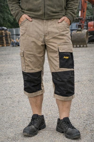 Werkbroek Snickers Ripstop Pirate Trousers 3913 – maat 42 – khaki (2004) – driekwart werkbroek