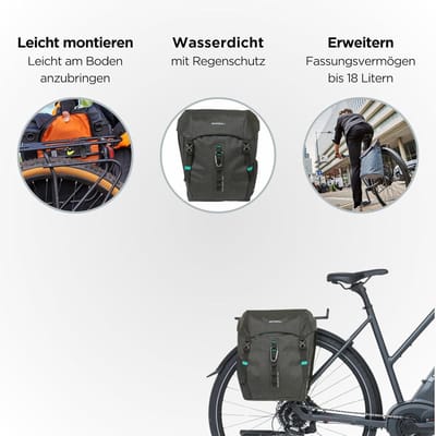 Unisex dubbele tas voor volwassenen - Zwart melee - 18L