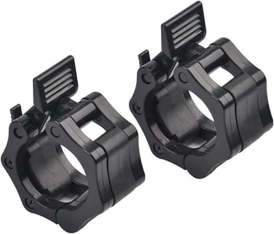 Sport Handvatten voor Halters, Snelle Bevestiging 50 mm, Geschikt voor Korte Stangen en Locking Collars, 1 Paar Zwart met Veilige Sluiting