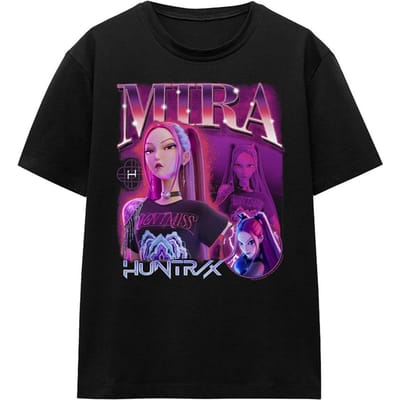 K-Pop Demon Hunters Dames Huntr/X Mira T-Shirt (Zwart)