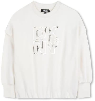 Dkny D62615 Sweatshirt Wit 8 Years Meisje