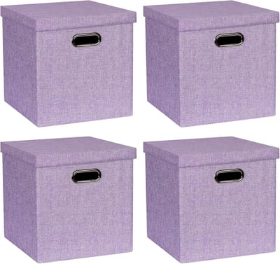 Set van 12 Opvouwbare Opbergdozen met Deksel - Linnen Organizers voor Kast en Plank